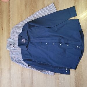 2 Stafford fitted button down dress shirts